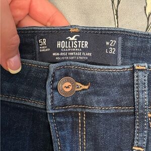 Hollister Dark Blue High-Rise Vintage Flare Jeans